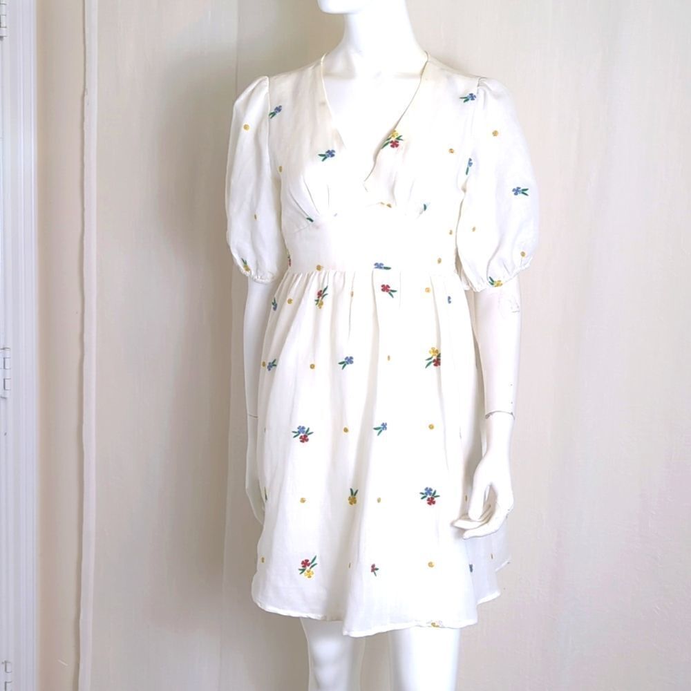 In Loom Boho Dress White Size Small Embroidered NWOT
